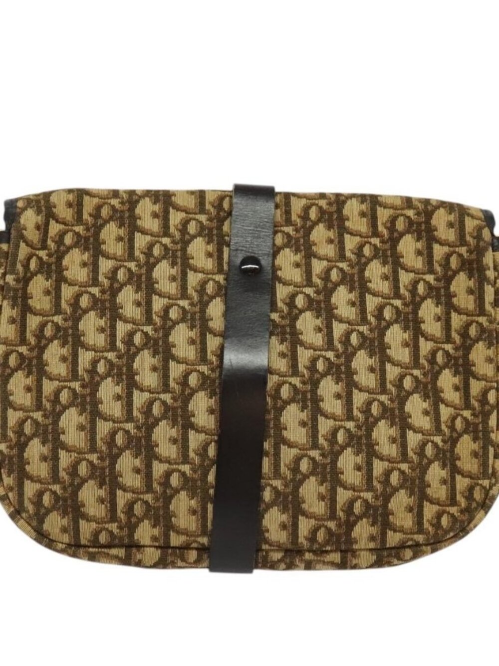 Christian Dior Trotter Canvas Shoulder Bag Brown Gold Auth 126151 - Picture 3 of 16
